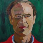 Auto portrait exécuté en 2006 - Acrylique sur toile (46 cm x 38 cm x 2 cm)