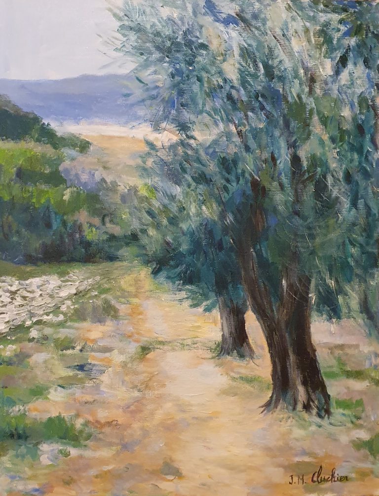 L'olivier de Princemelle Acrylique sur toile 1995 (65 cm x 50 cm x 2 cm)