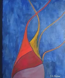 Abstraction sur fond bleu 